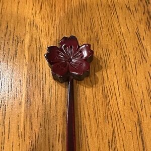 Elegant Cherry Blossom Decorative Accent Hair Pin. Wood Carved.